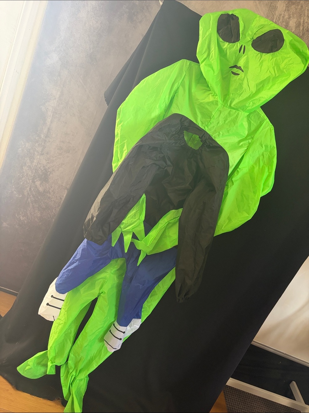 Inflatable Green Alien Costume - Bright Neon Green & Black Halloween Costume